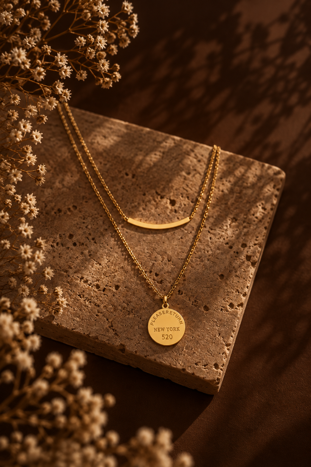 T-Bar Necklace – Pure White Background