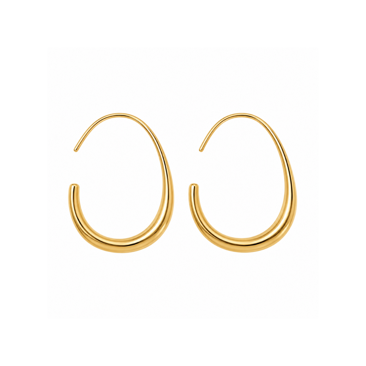 Gold Sculpted Hoop Earrings