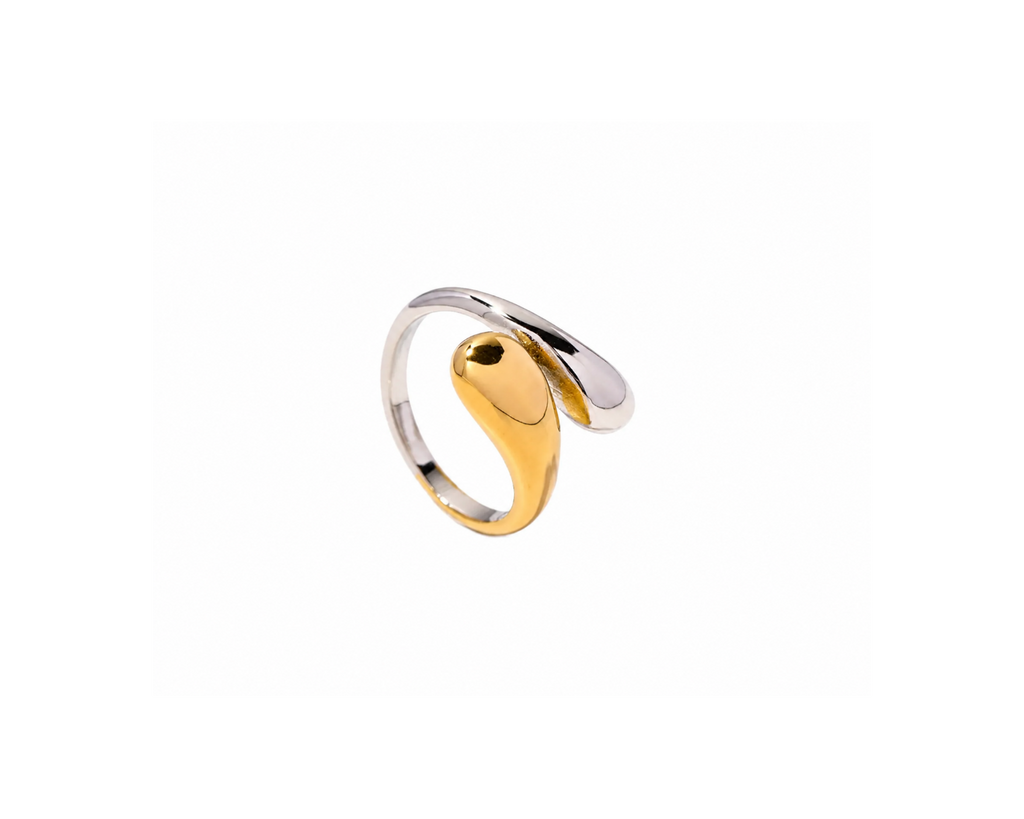 Two-Tone Geometric Open Ring