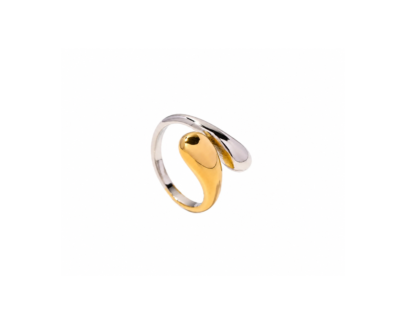 Two-Tone Geometric Open Ring