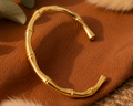 Aurora Bamboo Gold Cuff Bangle