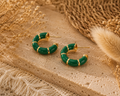 Mosaic Hoop Earrings Green