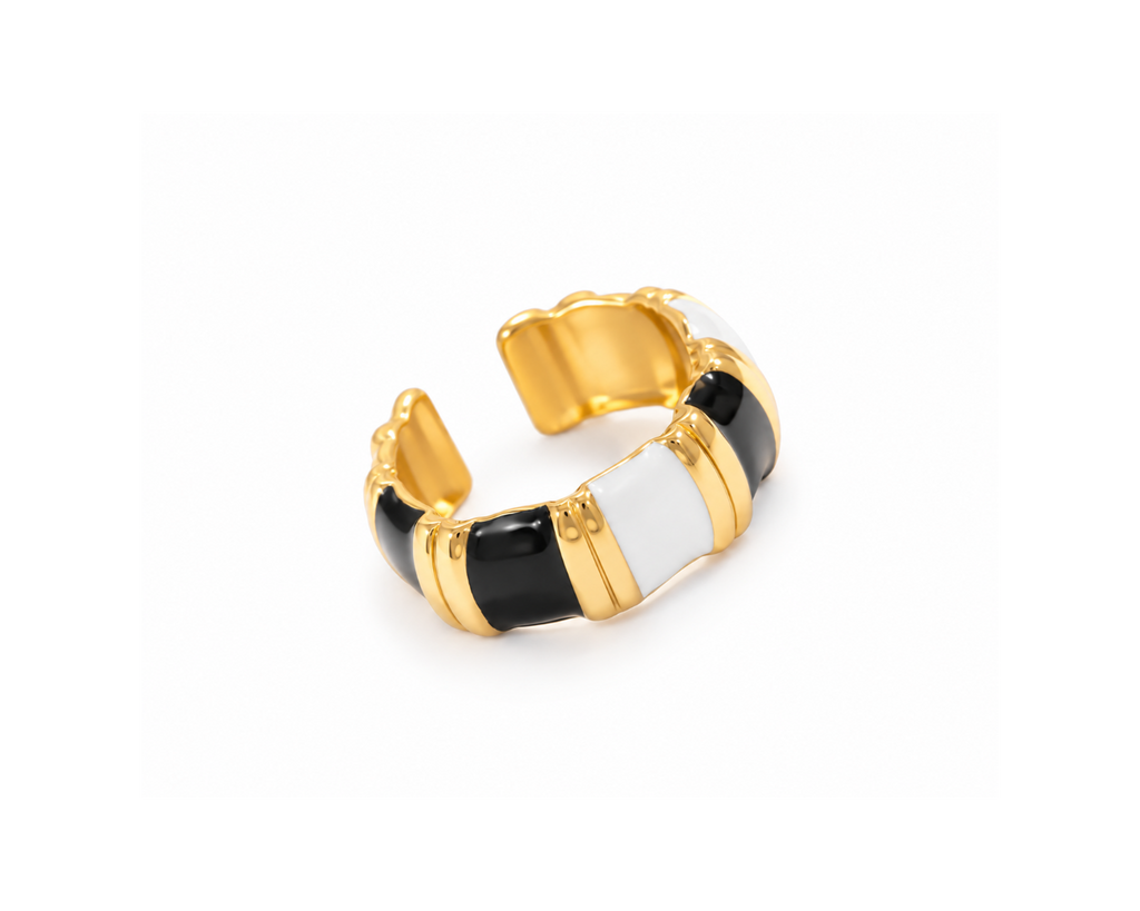 Capri Black Block Ring