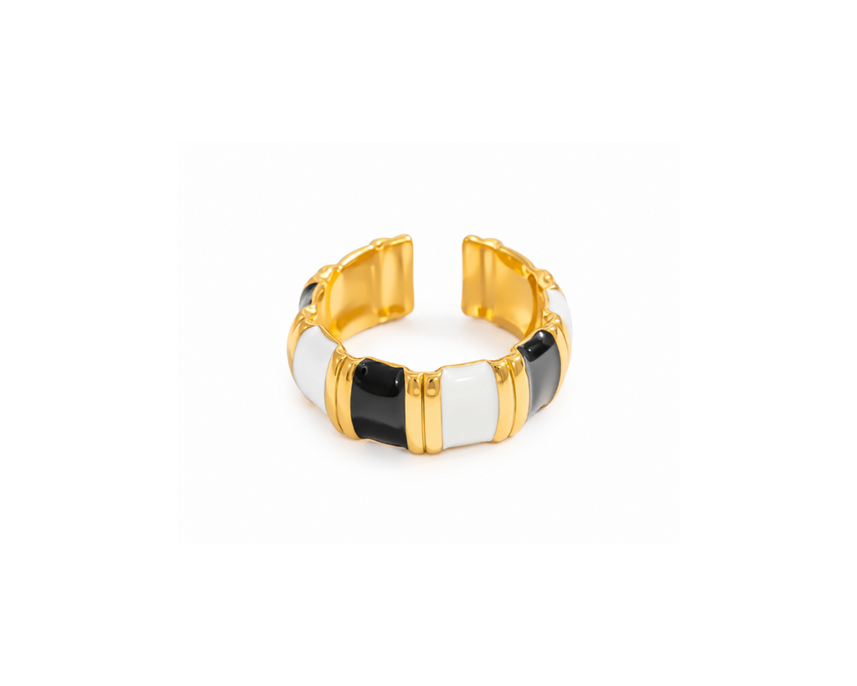 Capri Black Block Ring