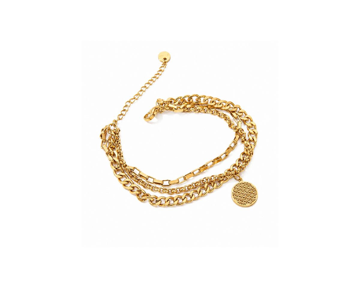 Gold Medallion Coin Bracelet