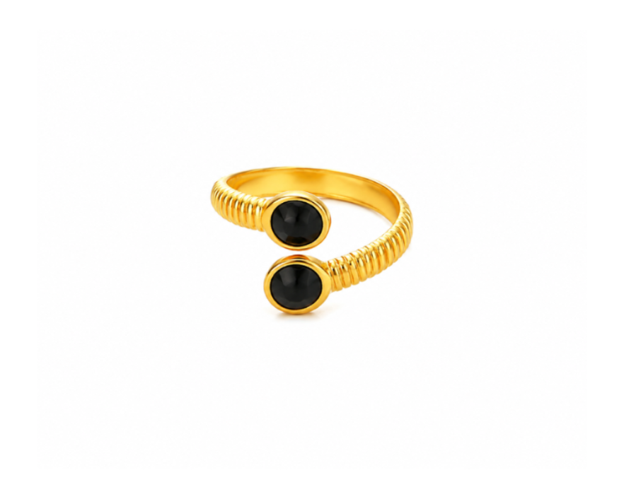 Black Oval Duo Ring