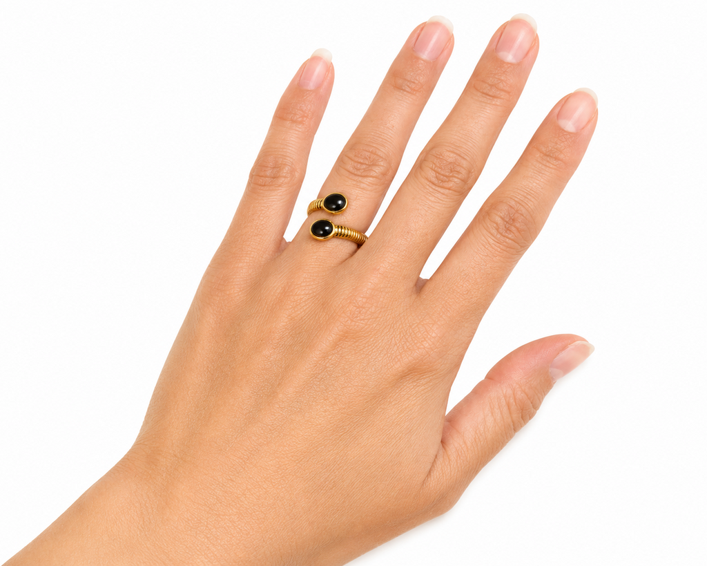 Black Oval Duo Ring