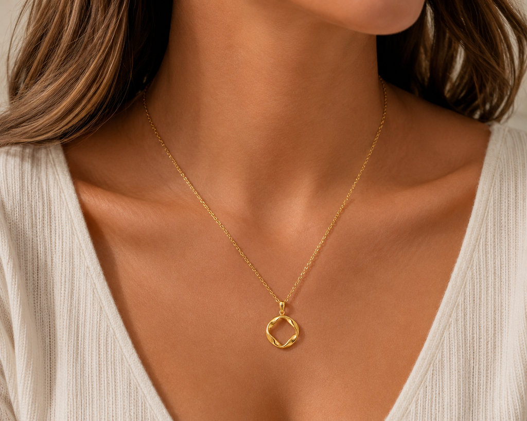 Gold Möbius Pendant Necklace