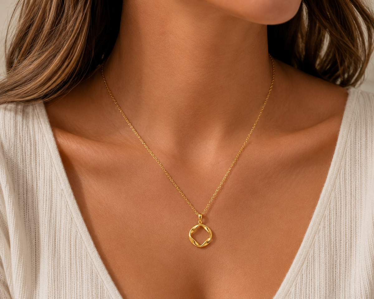 Gold Möbius Pendant Necklace