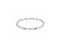 Silver bamboo bangle bracelet — white background product shot