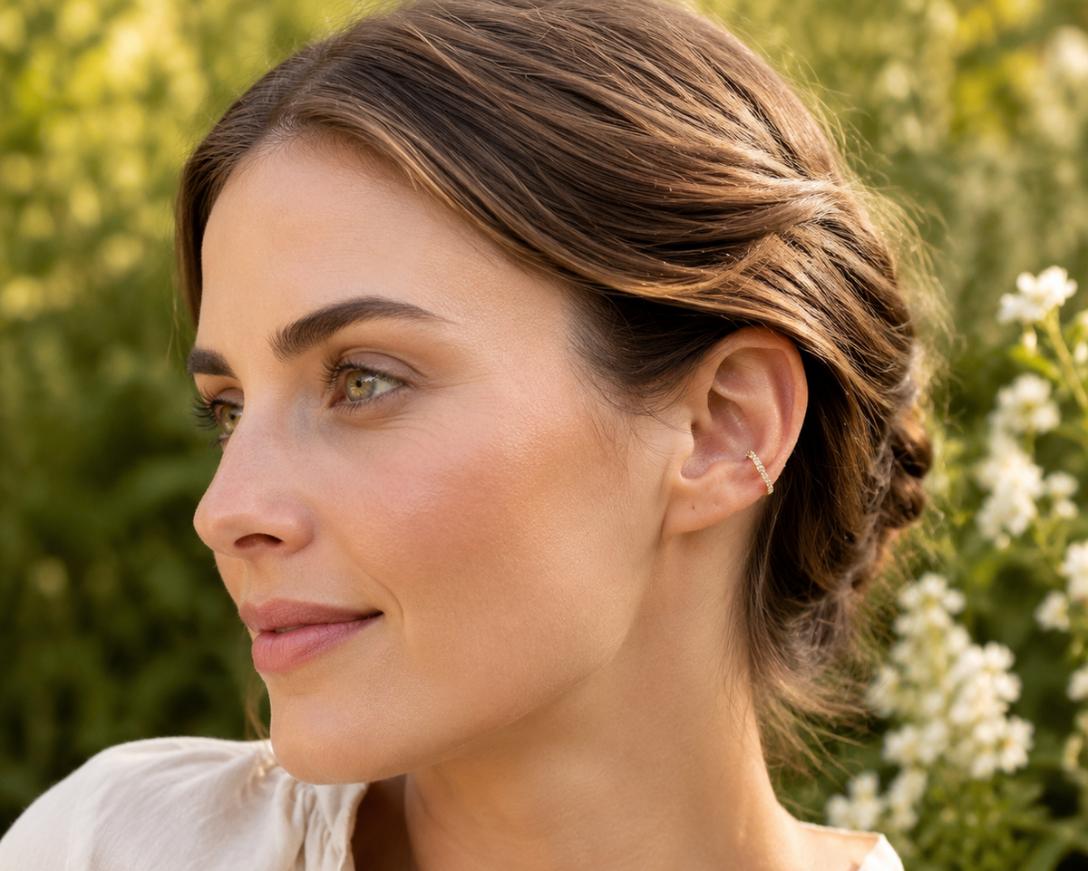 Gold Crystal Ear Cuffs
