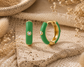 Glow Huggie Hoops Green
