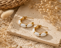 Mosaic Hoop Earrings White