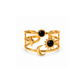 Sun Moon Star Ring Black