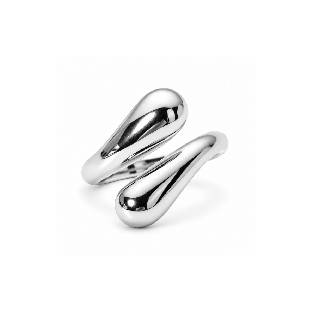 Silver Geometric Open Ring