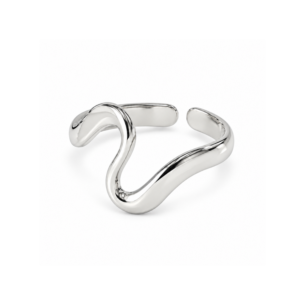 Silver Irregular Open Ring