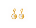 White Moon Disc Earring