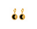 Black Moon Disc Earrings