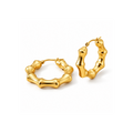 Bamboo Hoop Earrings Gold