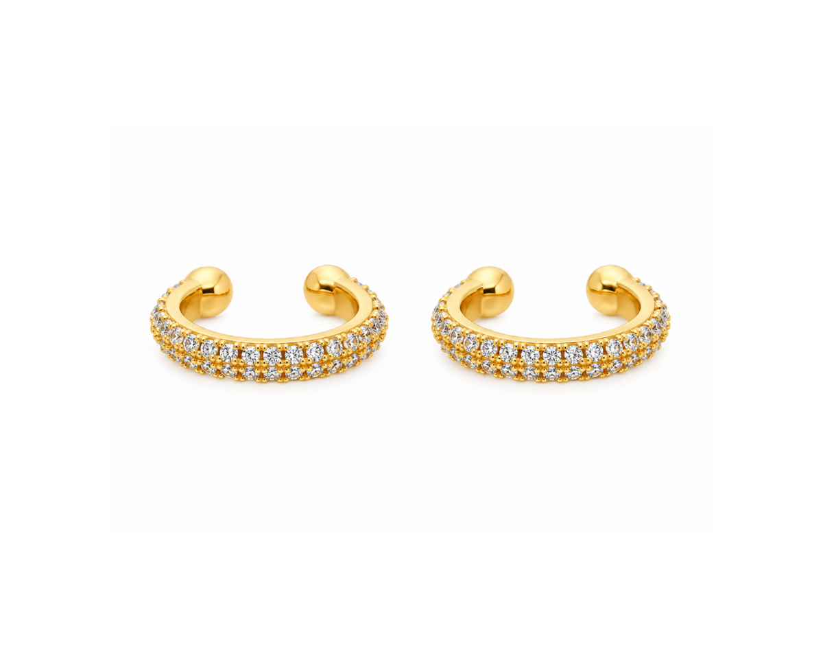 Gold Crystal Ear Cuffs