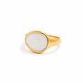 White Shell Spiral Ring