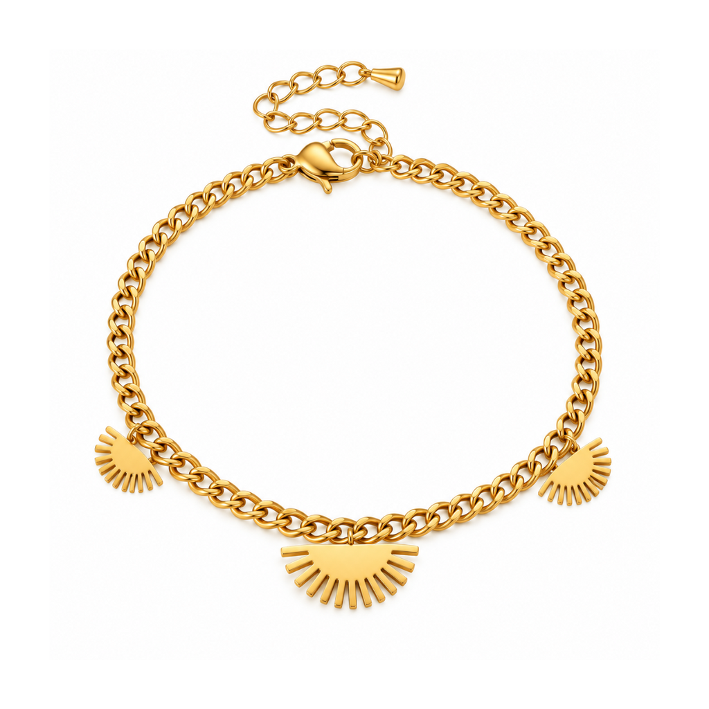 Gold Sun Charm Bracelet