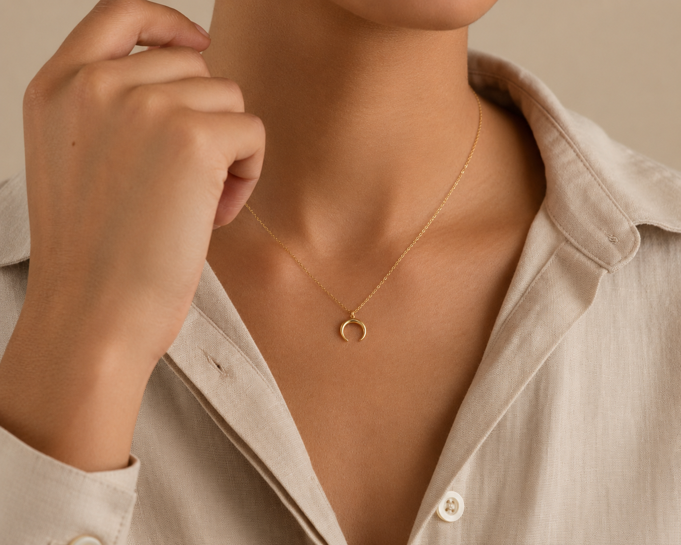Luna Arc Crescent Necklace