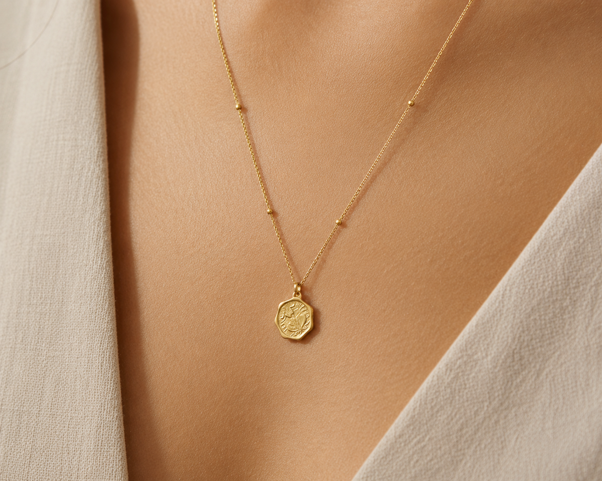 Vintage Bloom Coin Necklace