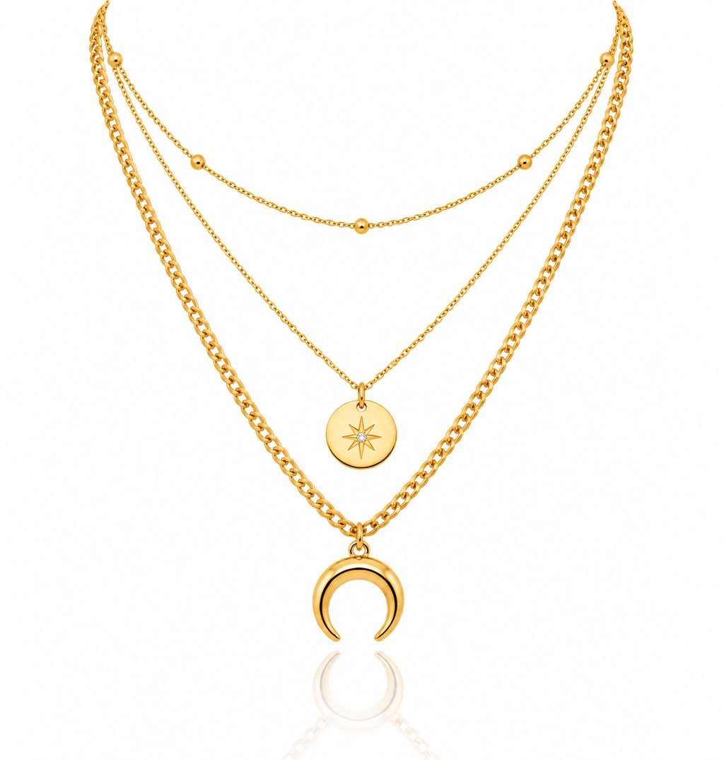 Gold Moon Coin Necklace