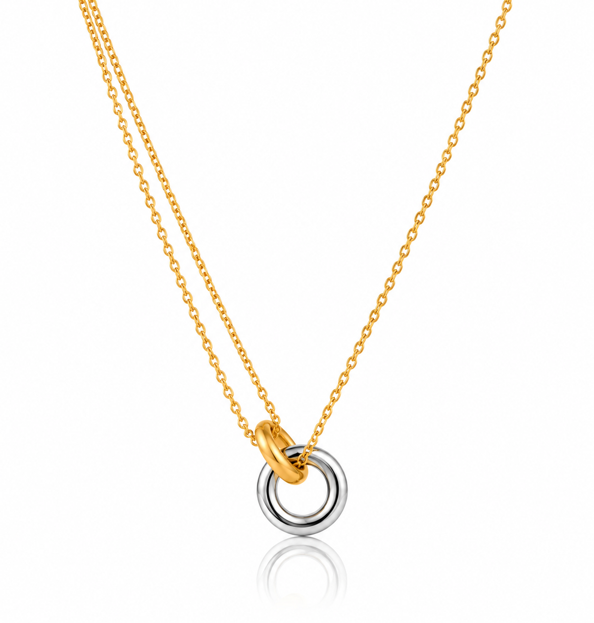 Silver Gold Circle Necklace