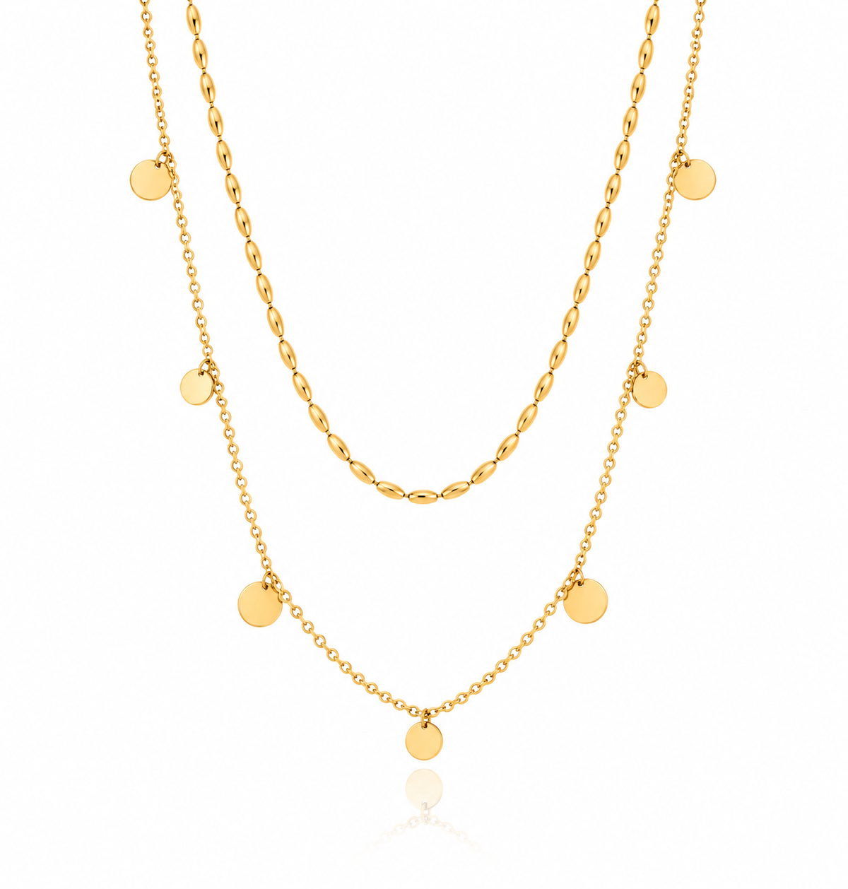 Gold Circle Charm Necklace