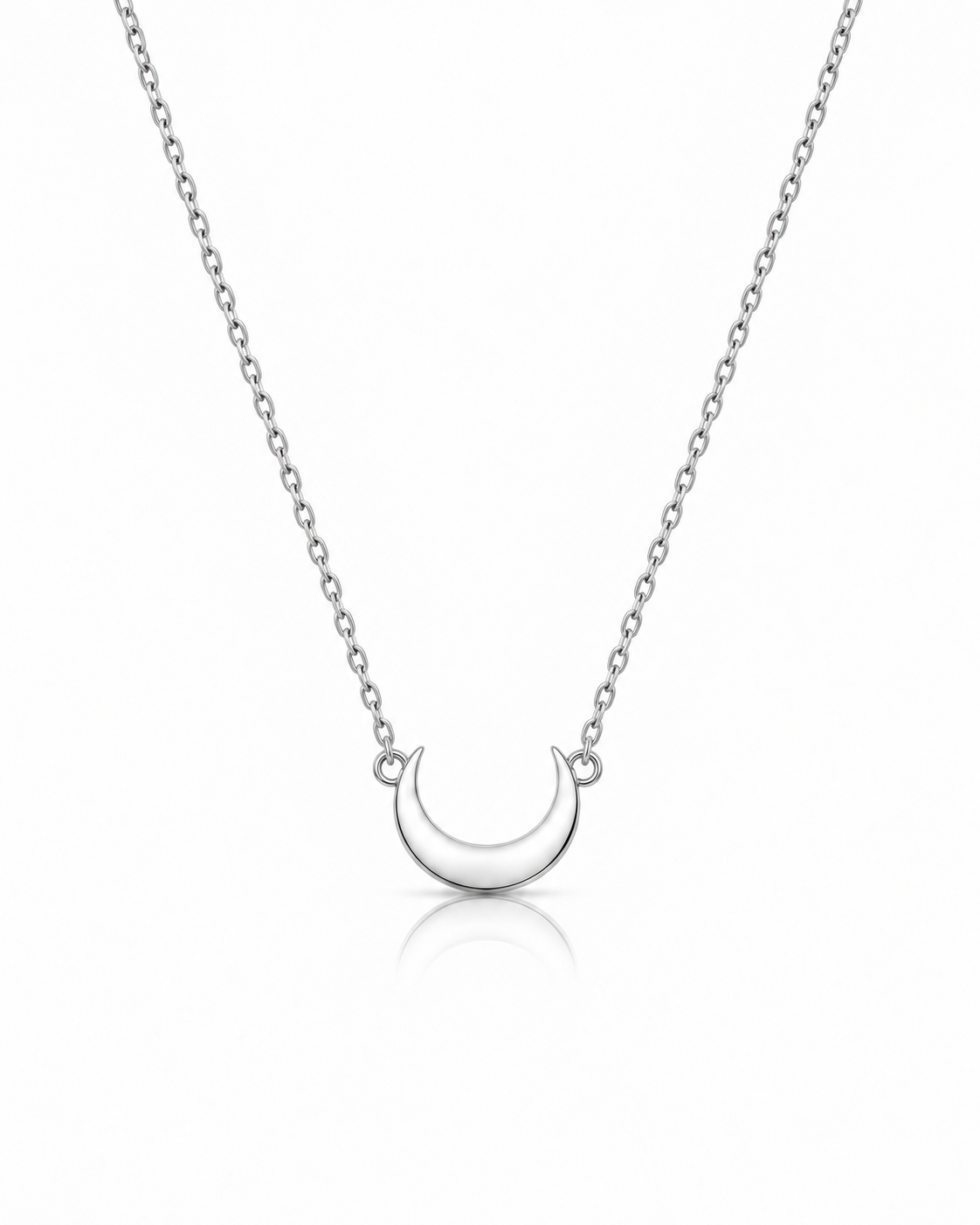Silver Moon Pendant Necklace