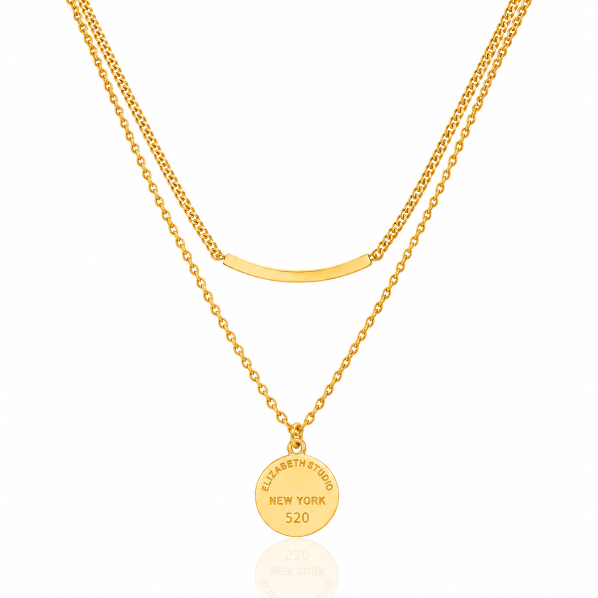 Layered Geo Bar Necklace