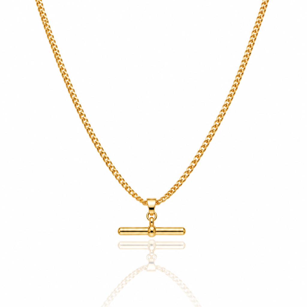 Gold T-Bar Necklace