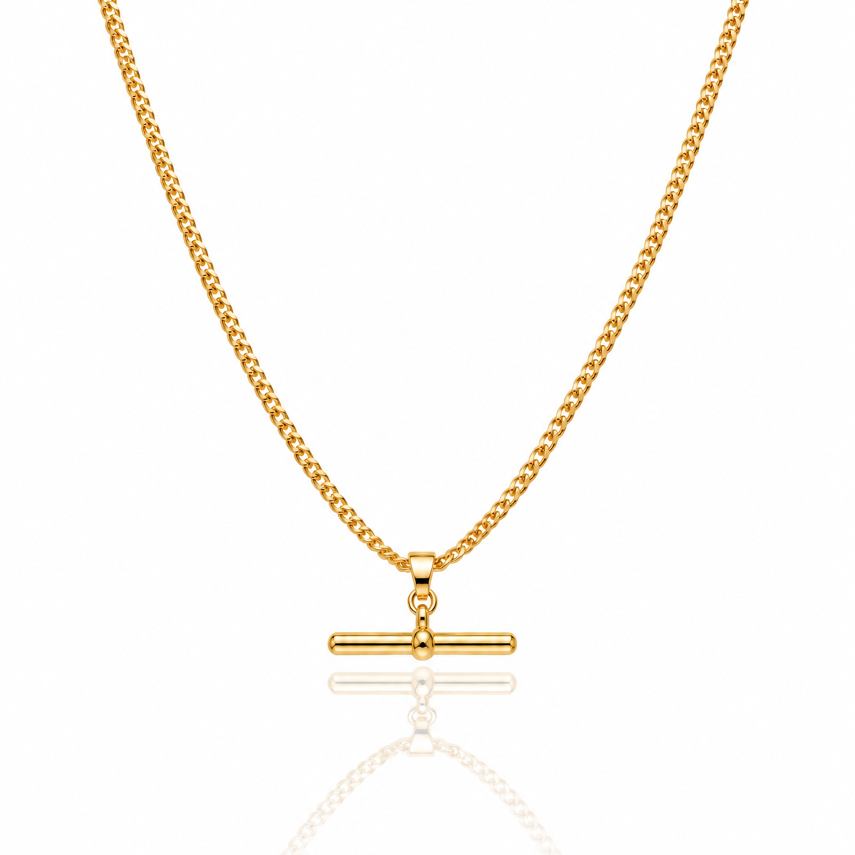 Gold T-Bar Necklace