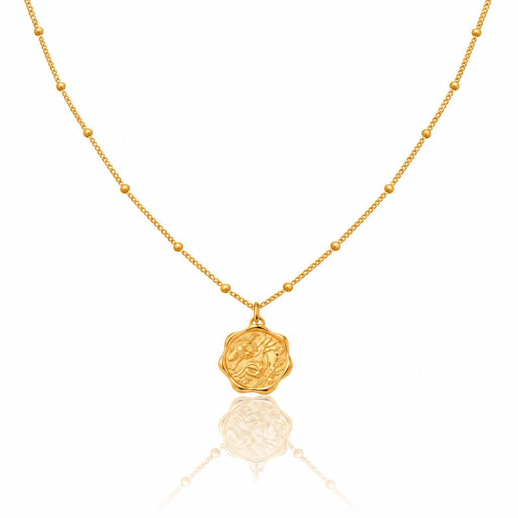 Vintage Bloom Coin Necklace