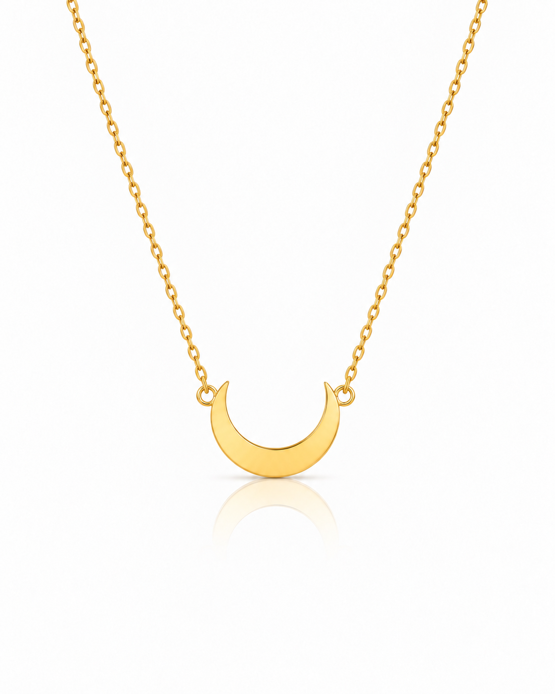Gold Crescent Moon Pendant Necklace