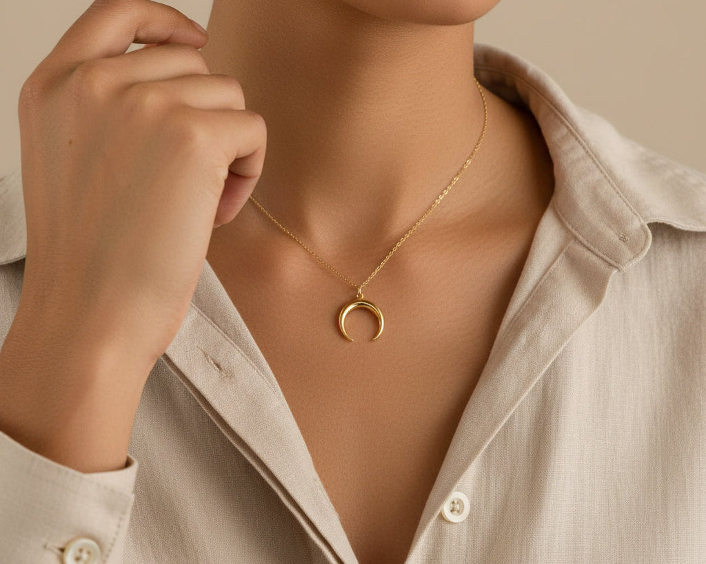 Luna Arc Crescent Necklace