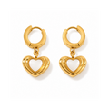 Gold Open Heart Drop Earrings