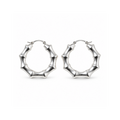 Bamboo Hoop Earrings Silver