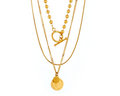Gold Triple Coin Necklace