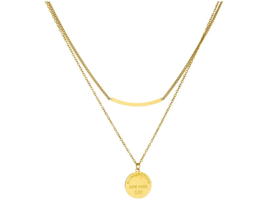 Layered Geo Bar Necklace