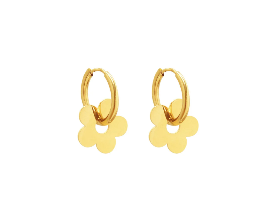 Retro Bloom Gold Earrings