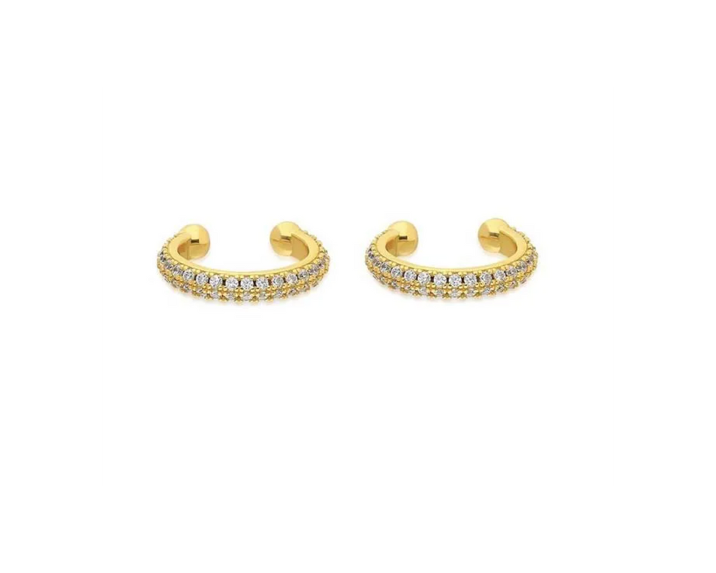 Gold Crystal Ear Cuffs