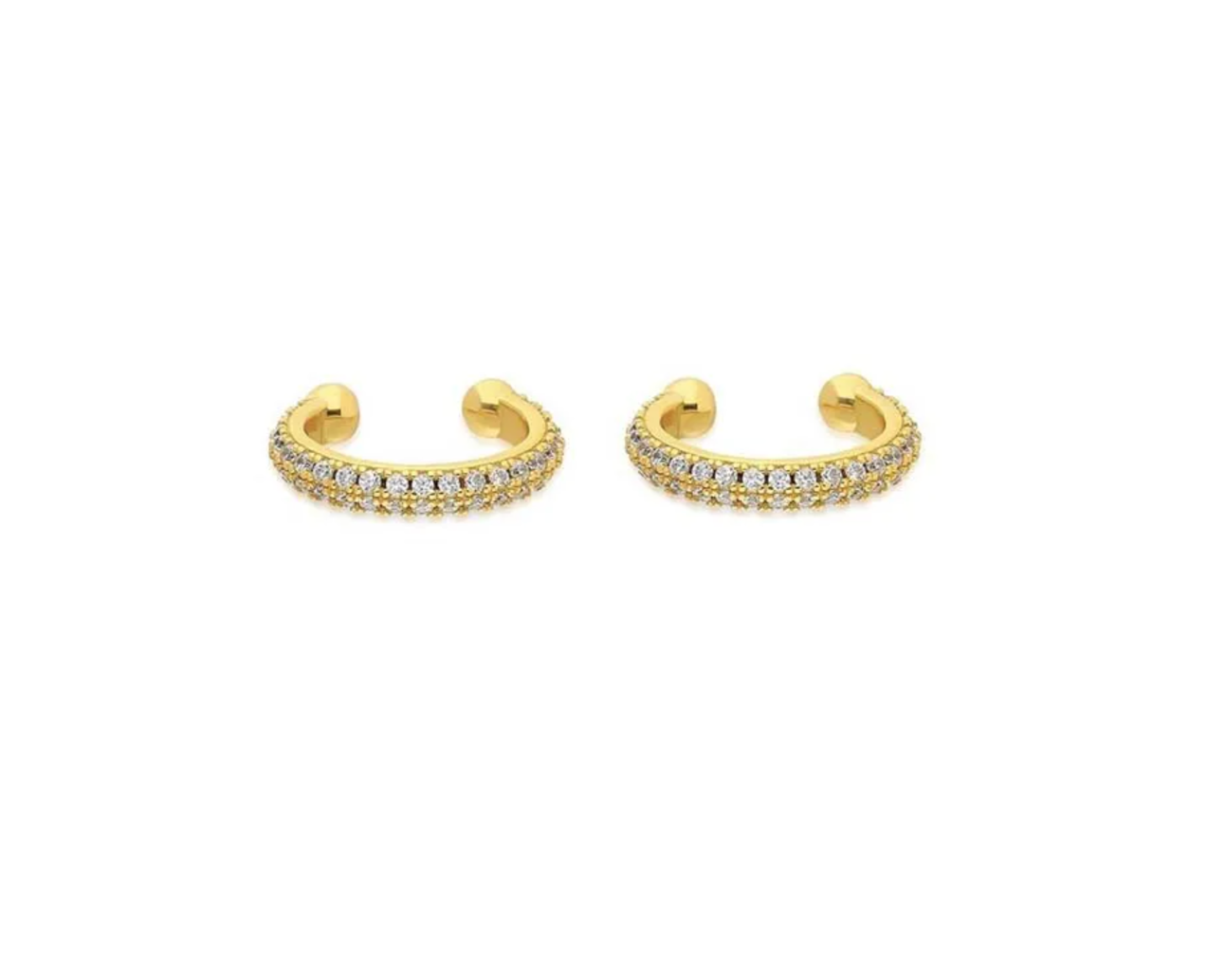 Gold Crystal Ear Cuffs