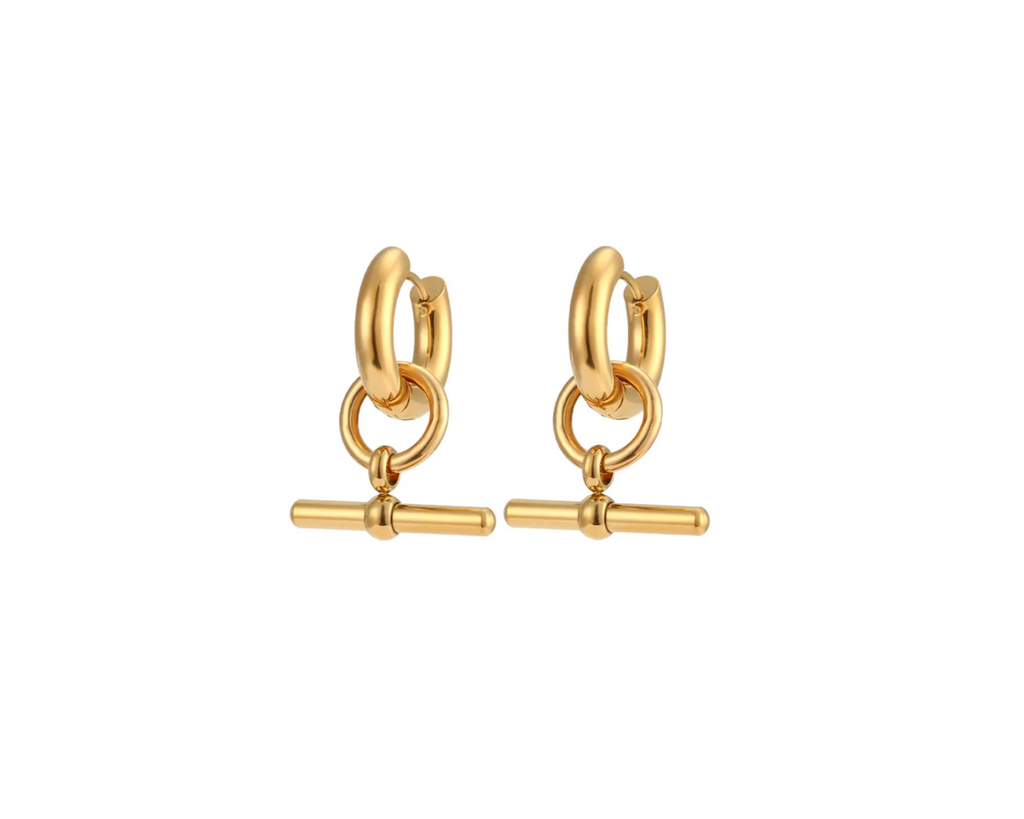 T-Bar Earrings Gold
