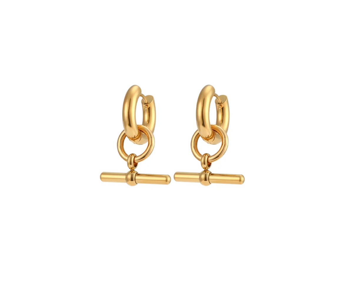 T-Bar Earrings Gold