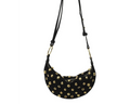 Studded Crescent Shoulder Bag – Black