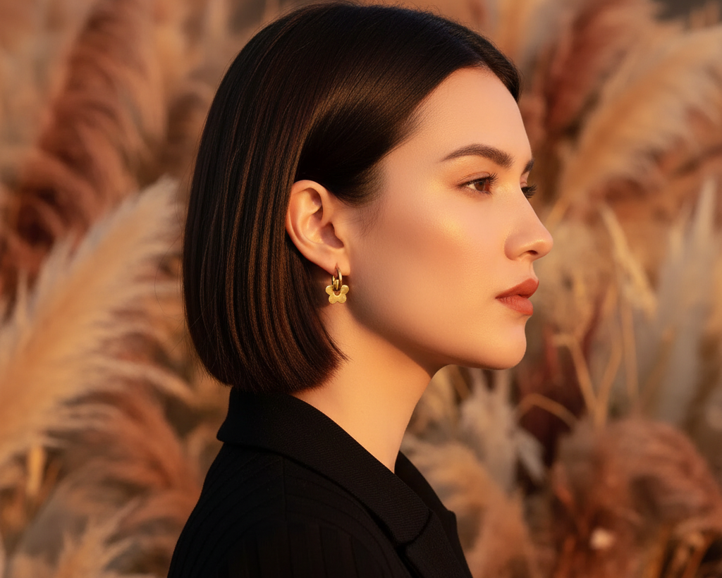 Retro Bloom Gold Earrings
