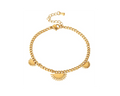 Gold Sun Charm Chain Bracelet on white background